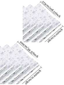 1/2/3pcs Shiny Silver Foil Star Print Table Runner, Metallic Fabric Dining Table Centerpiece Decor Cloth, Suitable For Multiple Holidays, Weddings, Birthdays, Christmas And Spring Events, Home Indoor Tabletop Decoration, Creative Holiday Gift - Silver - View 2