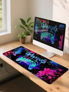 Neon Game Sliding Mouse Pad-Non-Slip And Durable Rubber Lock Edge, Suitable For Gamers, Offices And Families-Various Sizes Of Optional Table Pad, Desktop Pad, Cute Table Pad Bright Game Machine Printed Desktop Mouse Pad - View 2