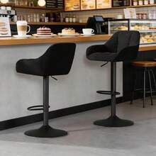 Chaises de cuisine, Chaises de salle à manger confortables, Chaises de bureau, Chaises de bureau, Tabourets de bar (Ensemble de 2 tabourets de bar uniquement) - Noir - Voir 5