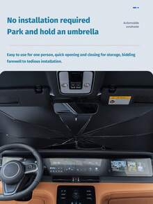 Premium Silver Car Sunshade - Front Windshield Heat Insulation & UV Protection, Retractable Design For Easy Storage - Fits All Car Models - Perfect For Summer And Hot Weather - Ideal Gift For Car Owners - A - View 9