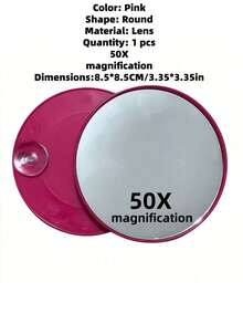 1pc 10x/20x/50x/60x Magnifying Makeup Mirror With Suction Base, Handheld Size, Suitable For Bathroom, Travel, Office Eye Makeup And Grooming - Black - View 21