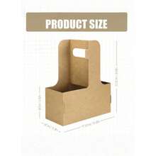 15pcs Double Cup Kraft Paper Beverage Trays, Disposable Takeout Trays, Can Hold Both Cold And Hot Drinks, Suitable For Coffee Shops, Cafes And Food Trucks - Multicolor - View 2