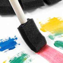 opeth 3pcs Black Handle Sponge Roller Brush Set, Large/Medium/Small Sponge Printing & Painting Combo Kit, DIY Painting Sponge - Black and White - View 3