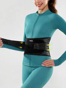VBOSI Women Men Back Brace, Breathable Lower Back With 6 Stays Anti Skid Adjustable Lumbar Support Belt For Work Gym Fitness Training & Daily Activities - Black - View 6