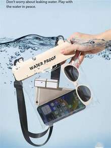 Fully Sealed Waterproof Crossbody Bag, Beach Diving Floating Universal Phone Storage Pouch, Transparent Touchscreen Waterproof Waist Bag - Multicolor - View 3