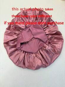 2pcs Luxury Silk Satin Sleep Caps, Solid Color Design With Elastic Headband, Lightweight And Comfortable For All-Night Wear, Suitable For Hair Care And Post-Shower Use, Fits Scalp Perfectly With Excellent Wearing Experience - Regular Model - View 8