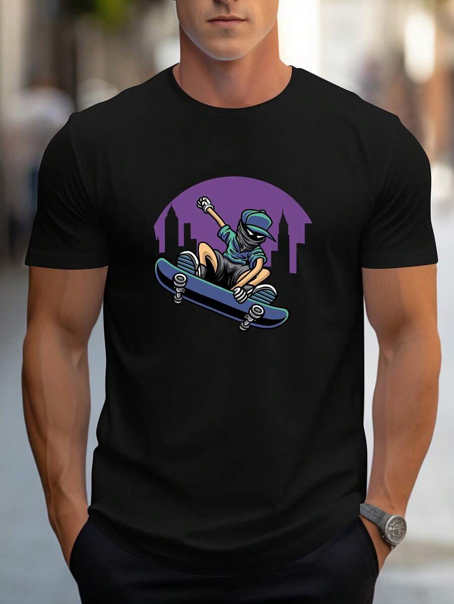 Men T-Shirts - 黑色 - 查看 1