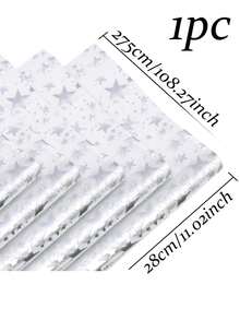 1/2/3pcs Shiny Silver Foil Star Print Table Runner, Metallic Fabric Dining Table Centerpiece Decor Cloth, Suitable For Multiple Holidays, Weddings, Birthdays, Christmas And Spring Events, Home Indoor Tabletop Decoration, Creative Holiday Gift - Silver - View 6