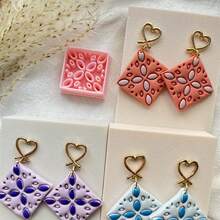 Vintage Geometric Floral Square Polymer Clay Cutter, Suitable For DIY Bohemian Style Earrings And Soft Clay Craft Material Making - Geometry - View 8