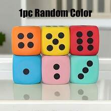 1pc Classic Oversized 6-Sided Foam Dice, Random Color, Palm-Sized Soft Tabletop Game Dice, Essential Party Game Accessory, Perfect Gift For Birthday, Christmas And Halloween - Multicolor - View 6