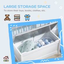 2 In 1 Storage Bench, Toy Box W/ Safety Rod - Grey - T0001-01-12465 - View 6