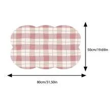 [New Thickened]Kitchen Dish Drying Mat, Table Mat, Absorbent Pad, Countertop Dish Mat, No-Wash Table Mat, Bowl And Plate Drying Mat, Thickness 3.6mm - Pink Checkered - View 13