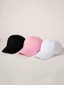 1/3pcs Y2K Style Bow Embroidered Women Baseball Cap, Adjustable Sun Protection Casual Cap Suitable For Spring/Autumn Travel, Beach Party - Solid Color - View 7