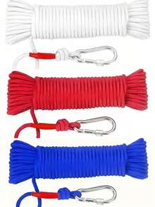 1-Buckle Nylon Rope, Camping Gear, Pet Leash And Outdoor Activities, Camping Gear Essentials | Durable Rope | Rope Head Details - White - View 3