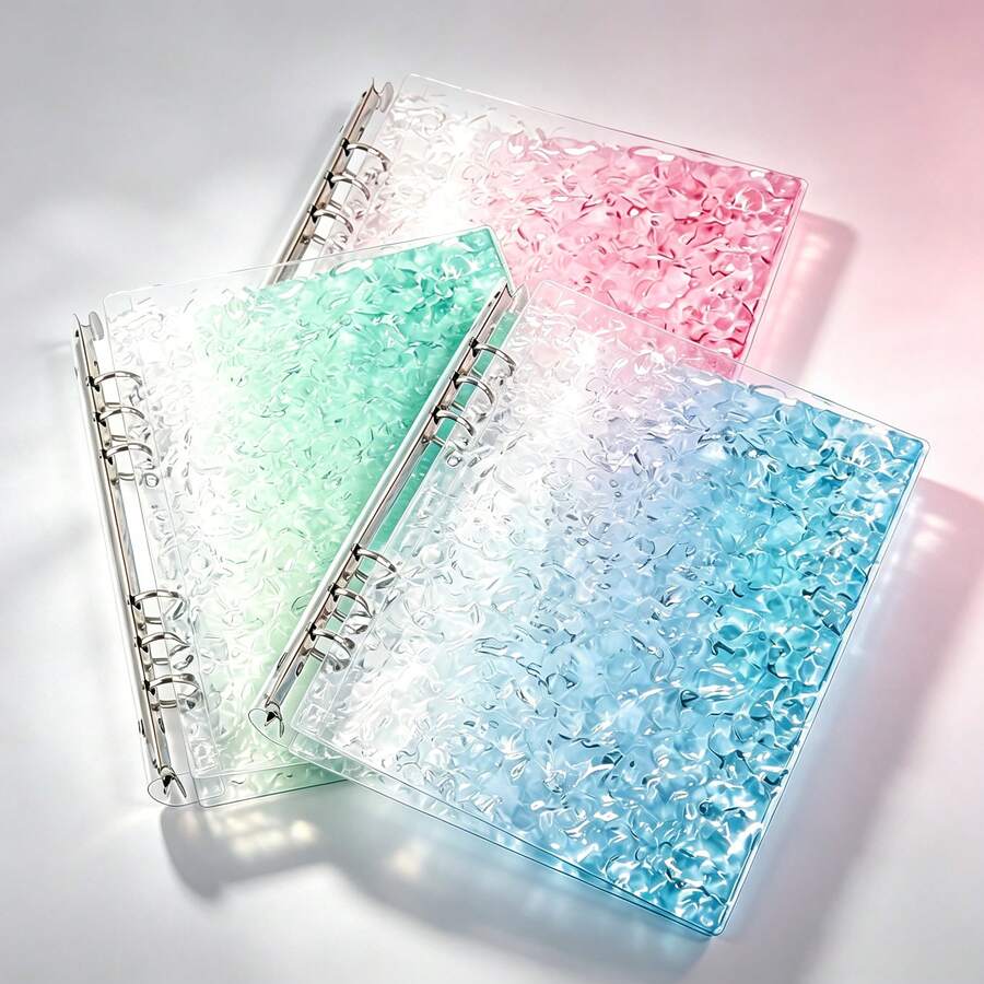 1 A5 Size Wavy Clear Binder, Acrylic Clear Folder, Can Be Used As A Notebook, Planner, Card Holder, Sticker Book, Photo Album, Stationery,Card Holder - A5 - View 1