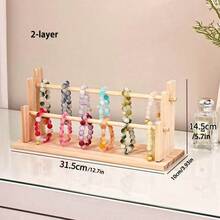 1 Wooden Desktop Jewelry Rack, Can Hold Bracelets, Bangles, Journal Tape, Keychains, And Bracelets. Detachable Design, Perfect For Storing Pendants, Hair Accessories, And Keychains. - Wood Color - View 15
