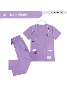 Hot Scrub Sets Uniforms Men Women Elastic Soft Nurse Uniform Outpatient Hospital Scrub 2-Piece Set Nursing - Royal Blue - View 4