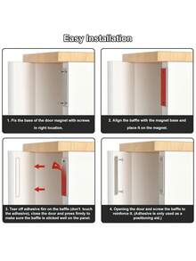 1/2/4 Pairs Extended Magnetic Door Catch, Drawer Magnets To Stay Closed, 30 LB Cabinet Door Magnets For Closures Wardrobe Cabinets Closet Closing - Multicolor - View 6