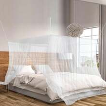 XL Bed Net Equipped With Hooks And Carry Bag, Fit For Multiple Beds, For Home And Travel - White - View 3