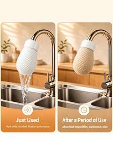 50pcs (40 Filter Cartridges + 10 Straps) High Density Non-Woven Fabric Faucet Filter, Kitchen & Bathroom Universal Tap Water Filter Cartridge, Easy Installation Home Water Purification Accessory, For Filtering Rust, Sediment And Impurities - Multicolor - View 4