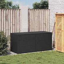 vidaXL Garden Box Cushion Box Storage Box Garden Trunk Chest Box Storage Box Cushion Box Garden Poly Rattan 100x50x50cm Black - Black - View 9