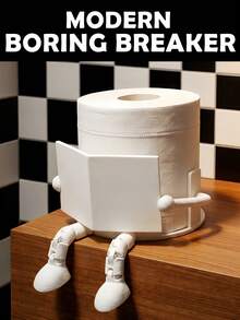 Creative Human Figure Toilet Paper Holder Cute Toilet Paper Holder Bathroom Organizer Interesting Home Decor Bathroom Accessory For Bathroom Bedroom Living Room Bathroom Essential Accessories Gifts For Friends Family Hostess - Multicolor - View 13
