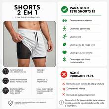 Kit Of 3 Short 2-In-1 Dry Fit Lined Men's Gym Shorts For Running And Training With Elastane - Negro/Blanco/Azul Real - Ver 3