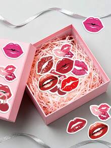 500 Pcs/Roll Red Lips Stickers-Y2K-Style Design-Perfect For Scrapbooks, Water Bottles, Suitcases, And Party Favors - Multicolor - View 6