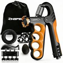 LINGPENG 6-Piece Adjustable Grip Strength Trainer Set, Finger Stretch Resistance Bands, Finger Exerciser, Hand Grip Rings & Stress Balls - Multicolor - View 11