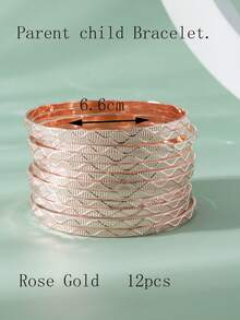 12pcs Exquisite Sparkling Royal Court Style Creative Unique Thin Wavy Layered Bracelets - Multicolor - View 11
