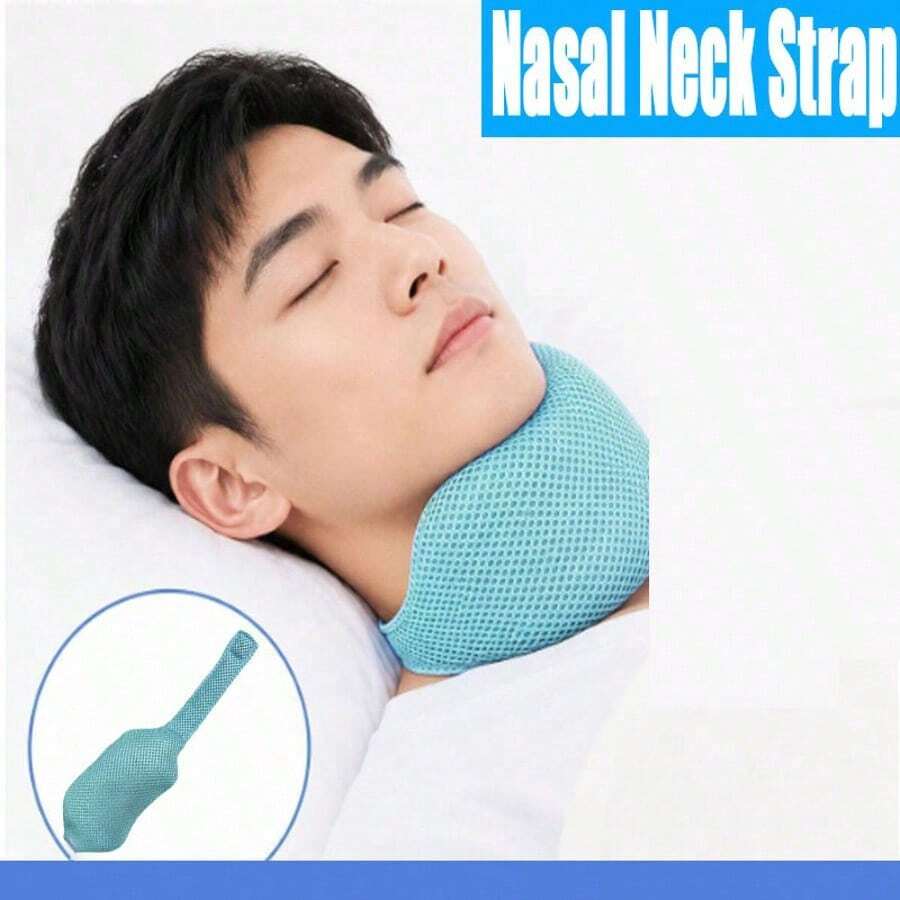 1件跨境睡眠頸部支撐器,適用於打呼、口呼吸、睡眠說話與下顎固定 - 大號藍色 - 查看 1