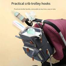Mochila Bolsa Maternidade Original Impermeável Porta mamadeira Fralda Menina Menino Alta qualidade - Chumbo - Visão 4