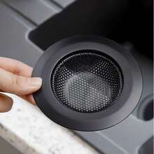 1/2pcs Black Stainless Steel Sink Strainer, Highly Efficient Filtration To Prevent Clogging, Essential Kitchen Cleaning Tool, Suitable For Kitchen Sink, Vegetable Washing Pool And Bathroom Drain - Multicolor - View 6