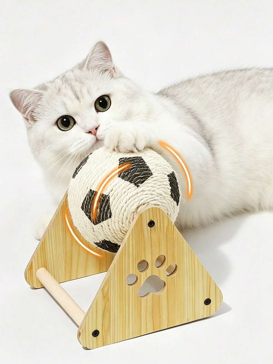 Fun Ball-Shaped Cat Scratching Board Football-Shaped Cat Scratching Board Cat Boredom Relief Toy - M - View 1