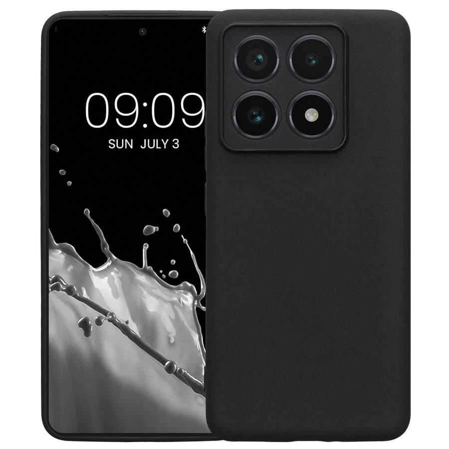 Kompatibel dengan Casing Ponsel 14, 14T, 14T Pro, Dengan Perlindungan Kamera, Pelindung Silikon Lembut Hitam Matte Fleksibel Tipis yang Menyerap Guncangan - Hitam - View 1