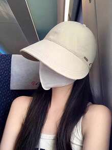 女款輕量可折疊棒球帽，可調節寬帽簷遮陽帽，臉部防護與防紫外線，適用10種以上場合，春夏日常穿著，時尚風格 - 彩色 - 查看 3