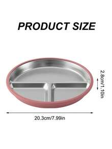 PopLittleOne 1 pièce Assiette à ventouse en silicone et acier inoxydable antidérapante pour l'alimentation autonome du bébé, vaisselle de sevrage pour bébé, articles essentiels quotidiens pour les repas des nourrissons - Multicolore - Voir 10