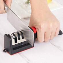 3-Stage Quick Knife Sharpener With Non-Slip Base, Multi-Function Kitchen Knife Accessory And Tool - Multicolor - View 4