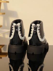 Children's Boots New Style Single Layer Embroidered Non-Slip Casual Boots - Black - View 3
