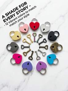 1/2pcs Premium Alloy Mini Heart Lock, Anti-Rust Anti-Theft Metal Padlock, Creative Beautiful Decorative Heart-Shaped Lock - High-Quality Alloy Material, Durable And Wear-Resistant, Electroplated Anti-Corrosion, Mini Easy To Carry, Suitable For Room Cabinet Door Lock Protection, Luggage Bag Anti-Theft, Diary Protection. Exquisite Anti-Rust Personalized Blue Lock, Compact Anti-Theft Auxiliary Door Lock, Beautiful Decoration For Cabinet Storage, Practical Lock Protection Cabinet Storage Accessory - Multiple Styles - View 6