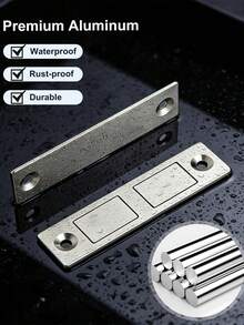 1/2/4 Pairs Extended Magnetic Door Catch, Drawer Magnets To Stay Closed, 30 LB Cabinet Door Magnets For Closures Wardrobe Cabinets Closet Closing - Multicolor - View 5