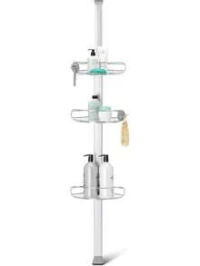 Simplehuman, Organizador de ducha grande ajustable O6DH - Acero inoxidable mate + aluminio anodizado - Ver 1
