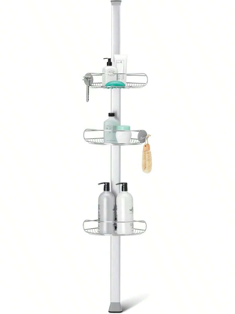 Simplehuman, Organizador de ducha grande ajustable O6DH - Acero inoxidable mate + aluminio anodizado - Ver 1