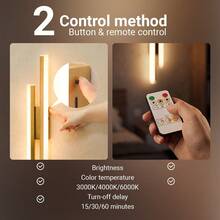 wamblz Battery Powered LED Wireless Dimmable Wall Light 50cm Gold Rechargeable Wall Lamp Suitable For Bedroom Staircase Hallway Living Room - Gold - View 7