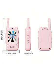 具備錄影功能對講機 (2入) 附攝影機與變聲器 - 650mAh 可充電電池，戶外通訊設備，露營與徒步旅行理想禮物 - 藍粉紅色 - 查看 5