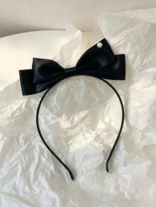 1pc Red 3D Bow Headband Hair Accessory, Suitable For Daily Makeup, Holiday And Party Wear - Multicolor 2 - View 2