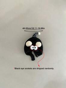 1 Piece Of Autumn-Winter Style Fun Eyes Baby Pullover Hat (Suitable For Both Boys And Girls) - Thick Plush Hat - Baby Hat With Ear Protection - Multicolor - View 10