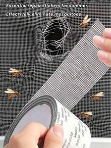 1pc Window Screen Repair Tape, Self-Adhesive Mesh Tape, Anti-Insect Mosquito Net, Strong Self-Adhesive Window Screen Repair Tape For Hole Repair, Window Screen Patch, Cover Holes And Tears, Anti-Insect Mosquito Net, DIY Home Decor And Office Use - A - View 3