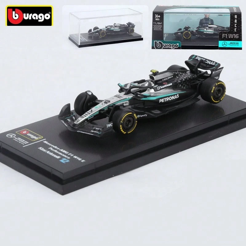 Burago Mercedes-AMG F1 W16 2025 #12 Antonelli 1:64 附展示盒