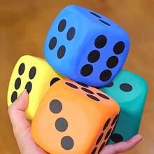 1pc Classic Oversized 6-Sided Foam Dice, Random Color, Palm-Sized Soft Tabletop Game Dice, Essential Party Game Accessory, Perfect Gift For Birthday, Christmas And Halloween - Multicolor - View 3